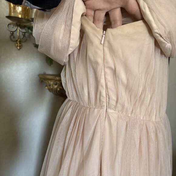 Pink Formal Dress Long Off The Shoulders Ballgown Flowy Tulle Women’s Size 12 - Picture 10 of 14